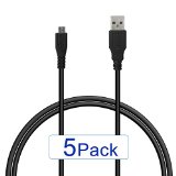 iXCC  5Pack 3ft THREE FEET Premium High Speed USB 20 - Micro USB to USB Cable A Male to Micro B Charge and Sync Black Cable Cord For Android Samsung HTC Motorola Nexus Nokia LG HP Sony Blackberry and more Value pack