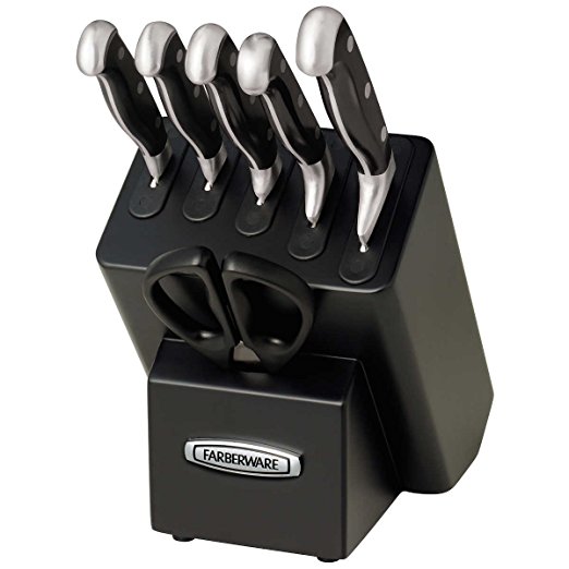 Farberware 7-piece Self Sharpening Japanese Stainless Steel Knife Block Set