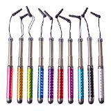 IC iClover 10pcs Bling Retractable Stylus Pens For iPhone44s55c5sipodipad Android PhoneSamsung GalaxryTablet PCTouch ScreenHTCBlackBerry