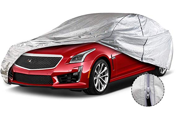 Leader Accessories Car Cover Aluminium  Cotton Driver Door Zipper UV Resistant Sedan Cover for Cars Length Up to 200''