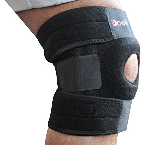 Top Quality Knee Brace 4-Spring Side Support Open Patella Joint Pain Arthritis ACL Injuries Meniscus Tear Breathable Neoprene Doc Miller
