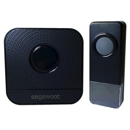 Doorbell Segawoot Waterproof Wireless DoorBell Plug-in Push Button with LED Indicator Over 50 Chimes No Batteries Required for the Receiver Black