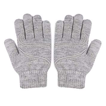 Moshi Digits Winter Gloves Touchscreen, Slip-Free Grip Warm Knit Gloves 3 Size for Women Men, Size S: 15-17cm/5.9"-6.7"/Size M: 17-19cm/6.7"-7.5"/Size L: 19-20.5cm/7.1"-8.1"