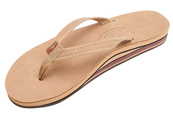 Rainbow Sandals Women’s Double Layer Premier Leather Narrow Strap w/Arch