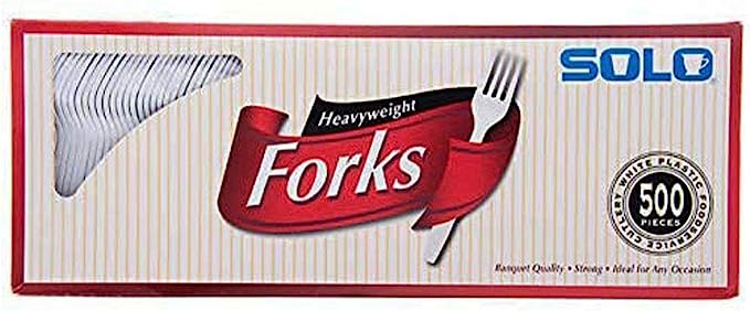 Heavyweight Plastic Cutlery, Forks, White, Standard