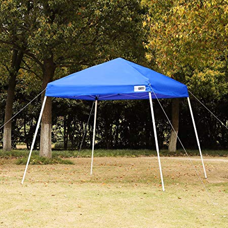 VIVOHOME Slant Legged Outdoor Easy Pop Up Canopy Party Tent Blue 10 x 10 ft