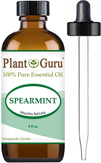 Spearmint Essential Oil 4 oz. 100% Pure Undiluted Therapeutic Grade For Aromatherapy Diffuser, Promotes Digestion, Great For Focus and Concentration