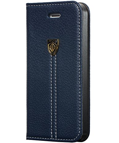 iPhone 5S Case, iPhone SE Case, iPhone 5 Case, BENTOBEN [Credit Card Holder] Slim Faux Leather Folio Stand Wallet Case Built-in Card Slot Protective Case for iPhone 5 5S SE, Navy Blue