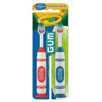 GUM Crayola Children Toothbrush, Soft, 2-Pack (Pack of 2 (4 x Brushes))