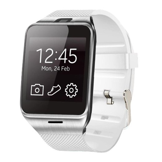 STBROUND GV18 Bluetooth Smart watch phone 1.55" GSM NFC Camera wrist Watch SIM card Smartwatch for iPhone6 Samsung Android Phone White