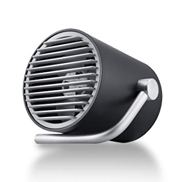 Fancii Small Personal Desk USB Fan, Portable Mini Table Fan with Twin Turbo Blades, Whisper Quiet Cyclone Air Technology - for Home, Office, Outdoor Travel (Black)