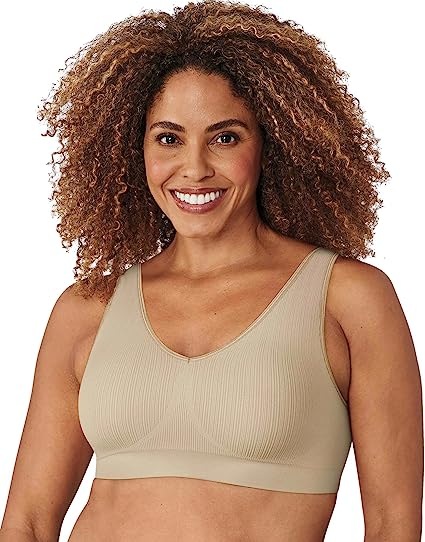 Bali One Smooth U Wireless Bra, Seamless No-Bulge Shapewear Bra, Pullover Bralette with No-Roll Underband and No-Dig Straps