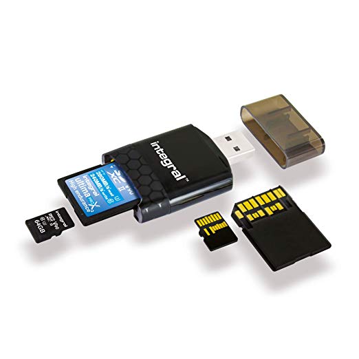 Integral UHS-II SD and Micro SD Card Reader USB 3.0 Memory Card Adapter