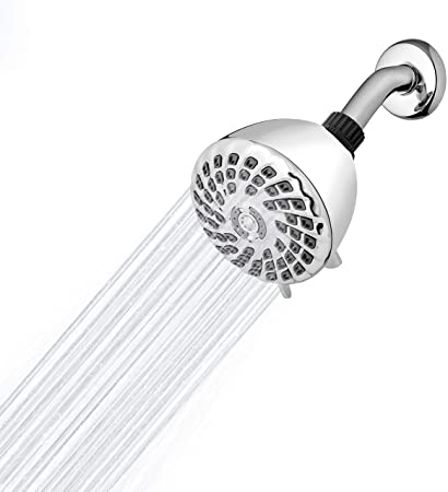 Waterpik PowerPulse Shower Head Chrome DIY Installation Features Powerful Therapeutic Strength Massage Setting with Quick Pause Lever and 6 Spray Modes, XQP-633