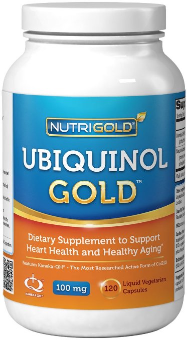 Ubiquinol GOLD 100 mg 120 Liquid Vegetarian Capsules - Kaneka QH Ubiquinol CoQ10 in NEW 100 Vegetarian Non-GMO Formula