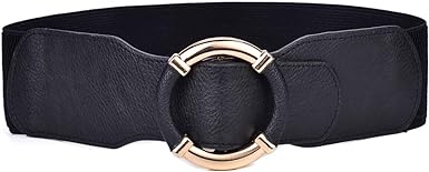 Beltox Women Elastic Belt Dress Stretchy Wide Waist Vintage Thick Cinch PU Leather