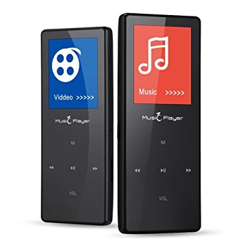 HONGYU Touch button HIFI Lossless Sound Bluetooth Sport MP3 MP4 Music Player 1.8 inch FM Radio Voice recording E-book Pedometer Alarm clock Media / Audio Player(Black)
