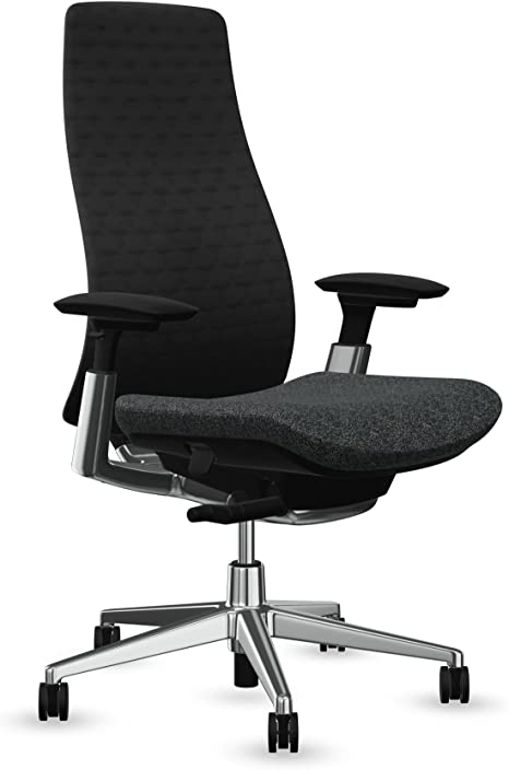 Haworth Fern High Performance Office Chair with Ergonomic Innovations - Stylish Desk Chair with Digital Knit Finish - Without Lumbar Support (Soft Charcoal)