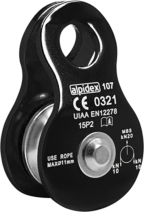 ALPIDEX Mobile Pulley 20 kN - for textile ropes up to 11 mm diameter - EN12278