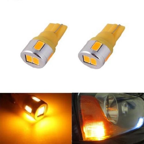 JDM ASTAR Extremely Bright 5730 SMD 194 168 2825 W5W T10 LED BulbsAmber Yellow