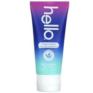 HELLO Blue Raspberry Dragon Dazzle Fluoride Toothpaste, 4.2 OZ