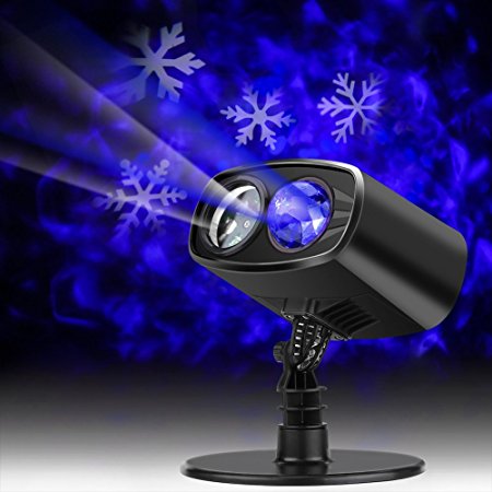 LED Projector Lights Landscape Spotlight Waterproof Outdoor and Indoor Party Lights with Snowflake Pattern for Valentine's Day Wedding Christmas Theme Party Landscape and Garden Home Decoration