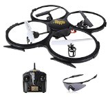 Holy Stone Latest U818A HD RC Quadcopter Drone with 720P HD Camera Return Home FunctionHeadless ModeLow Battery Warning 24GHz 4 CH 6 Axis Gyro RTF Includes BONUS BATTERY and GOGGLES