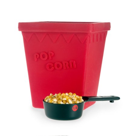 Microwave Popcorn Popper Maker - No Oil Needed - 1 Quart - BPA Free - Lifetime Warranty by PrimePro!