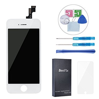 BeeFix for iPhone 5S LCD Touch Screen Replacement Display Digitizer with Free Tools and Instructions (NOT FOR iPhone 5/5C/SE) - White