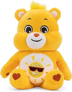 Care Bears 9" Bean Plush (Glitter Belly) - Funshine Bear - Soft Huggable Material!