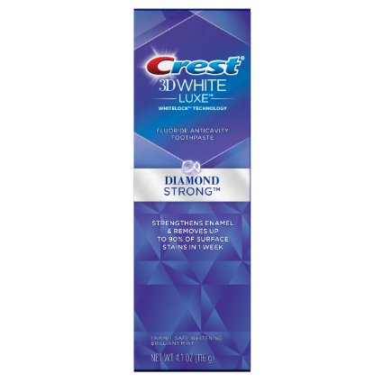 Crest 3D White Luxe Diamond Strong Brilliant Mint Flavor Whitening Toothpaste 4.1 Oz