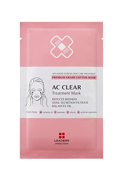 [Leaders Insolution] AC-Clear Acne Calming and Clearing Treatment Face Cotton Sheet Mask 10Pk