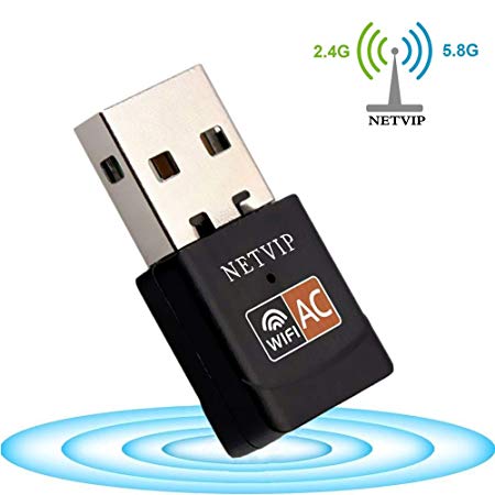 Mini WiFi Adapter 600Mbps, Wireless WiFi Dongle for Laptop, USB Network LAN Card with Internal High gain Antenna Dual Band Wireless Network for Desktop/PC, Works with Windows XP/Vista/7/8/10/Mac OS X