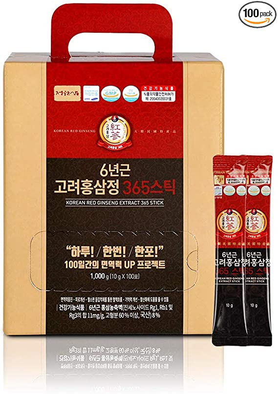 JUNGWONSAM 6 Years Red Ginseng 365 Stick 100 Pouches