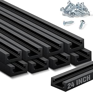 Zonon 8 Pack T Track for Woodworking with Screws Aluminum T Track Double Cut Profile Universal T Tracks with Predrilled Mounting Holes Woodworking Tools for Drill Press Table, Router Table (24 Inch)