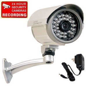 VideoSecu Outdoor Day Night Vision Bullet Security Camera Built-in 1/3" Sony Super HAD CCD Wide View Angle Lens 28 Infrared IR Leds for CCTV DVR System with bonus Power Supply IRX36S C97