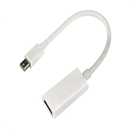 Edal White Mini USB Display Port DP To HDMI Cable Adapter For Apple MacBook Air Pro
