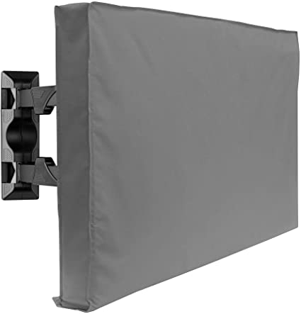 Outdoor TV Cover - 55" Model for 53'' - 57" Flat Screens - Slim Fit - Weatherproof Weather Dust Resistant Television Protector - Gray