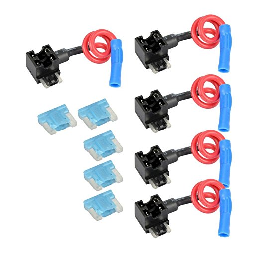 Qiorange 12v Car Add-a-circuit Fuse ACN TAP Adapter Low Profile Blade Style Fuse Holder Pack of 5