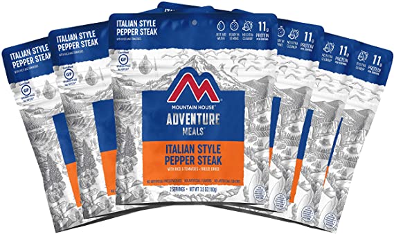 Mountain House Italian Style Pepper Steak| Freeze Dried Backpacking & Camping Food |6-Pack| Gluten-Free