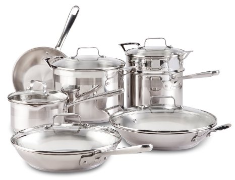 Emeril by All-Clad E884SC Chefs Stainless Steel Cookware Set 12-Piece Silver