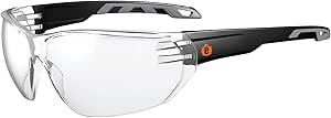 Ergodyne - 59200 Skullerz VALI Frameless Safety Glasses, Lightweight, Clear Lens Matte Black