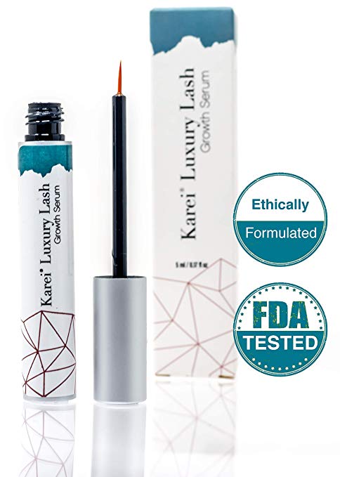 Luxury Lash Professional Eyelash Growth Serum by Karei | Cosmetologist Approved Natural Ingredients | Lash and Brow Booster | Helps Bring Defined Volume, Length, and Shape to your Lashes