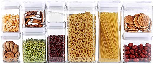 10 Piece Airtight Food Storage Container Set, Pantry Organization and Storage Made Easy! - Keeps Food Fresh, Dry and Organized - Big Sizes Included! - Durable, BPA Free Containers