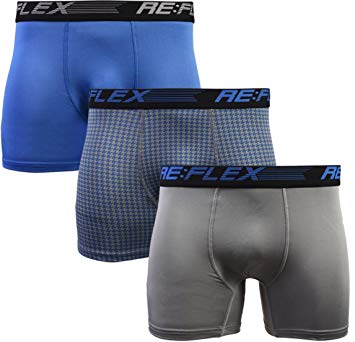 ReFlex Mens Active Performance Boxer Briefs Underwear 3 Pack