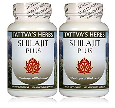 Organic Shilajit Capsules - Non GMO Holistic Extract Contains 72 Fulvic Humic Minerals Healthy Hair, Sexual Health 500 mg. 240 Vcaps Natural Supplement 2 Month Supply from Tattva's Herbs