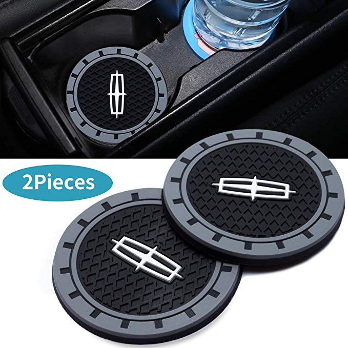 3Inc Tough Car Logo Vehicle Travel Auto Cup Holder Insert Coaster Can for Lincoln All Models