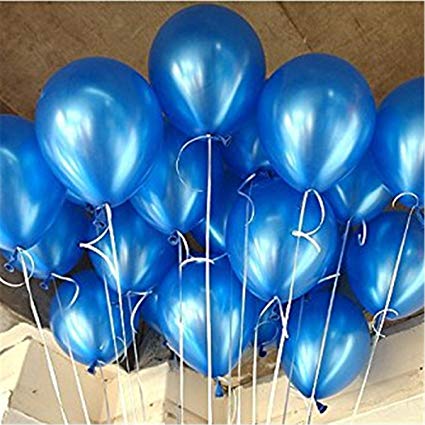 AnnoDeel 100 Pcs 10" Latex Blue Balloons, Pure Pearl Helium Wedding Decorations Birthday Party Decorations Blue Balloons