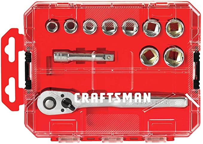 CRAFTSMAN Socket Set with Ratchet, Metric, 3/8-Inch Drive, 11-Piece Set (CMMT12027)