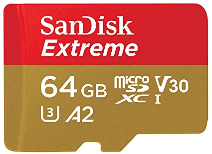 SanDisk 128GB Extreme microSDXC UHS-I Memory Card with Adapter - C10, U3, V30, 4K, A2, Micro SD (64GB)